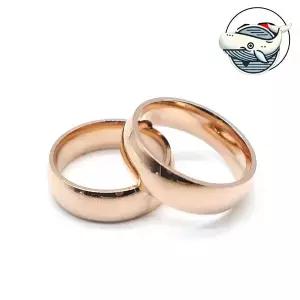 세련된 로즈골드 티타늄 링 심플한 디자인