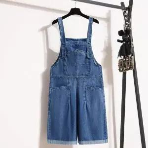 [하프클럽/]여성 빅포켓 멜빵 데님 반바지 캐주얼 여름 청 팬츠