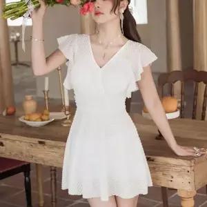 [하프클럽/]와플 여성 원피스수영복 브이넥 플레어 여자 스윔웨어