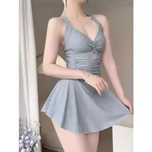 [하프클럽/]꼬임 여성 원피스수영복 스윔웨어 플레어 치마 수영복