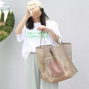여름 바캉스 휴가철 캐주얼 비치가방 메쉬 깔끔숄더백