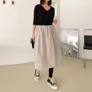 [신세계라이브쇼핑][옷자락] 여자 밴딩 벌룬 절개 포인트 치마레깅스