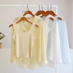 [잇수다] 아르누 시스루 백트임 카라 셔츠 + 이너 나시 세트