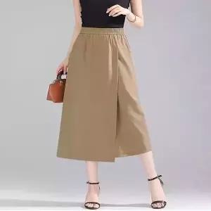 [하프클럽/]치마바지 롱치마 허리밴딩 롱 랩스커트 편한 데일리룩