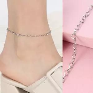 A586 하트링 써지컬 스틸 체인 발찌 실버 커플 레이어드 데일리 무알러지 패션 악세사리 고양이 강아지 목걸이 발찌 선물 사이즈주문제작가능