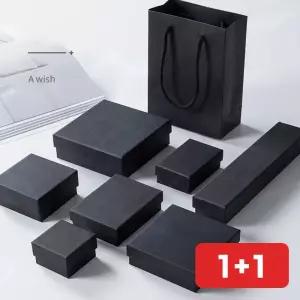 주얼리 케이스 쇼핑백 무광 블랙 목걸이 반지 선물 포장