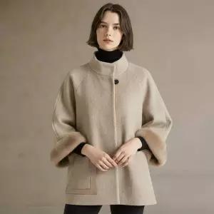 밍크소매 하이넥 숏 코트-BC41HC040