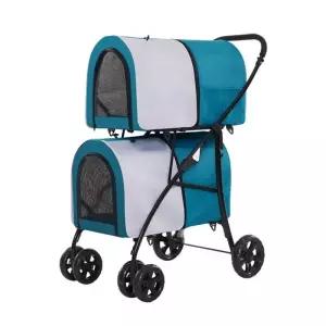 강아지 2단 유모차 반려견 펫모차 폴딩 개모차 애견