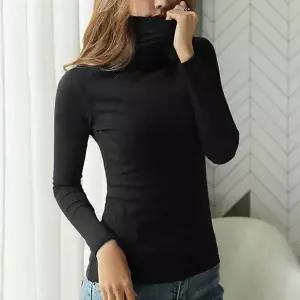 여성 니트 기본티 티 긴팔 면스판 반팔 폴라티 목티