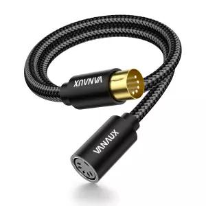 VANAUX MIDI 확장 케이블 남성부터 여성까지 키보드 신스 랙 러 외장 사운드 카드 음원 및 기타