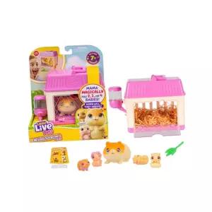 어린이 햄스터장난감 미니 아기동물 케이지 돌봄놀이 햄스터집 서프라이즈 출산 세트완구