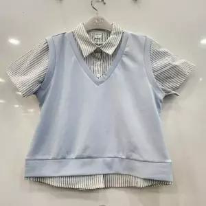 애플핑크 HC07 베스트 레이어드 반팔 셔츠 베스트 레이어드 반팔 셔츠 APK1A366GST