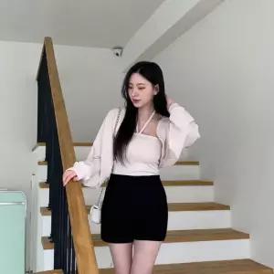 여자 스판 다트 3부 스판 팬츠