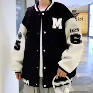 [골드스마일]자수패치 배색 야구점퍼 스타디움 남성 스트릿 과잠
