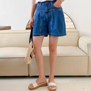 [옷자락]여자 밴딩 핀턱 절개 스티치 청반바지