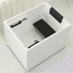 프리 스탠딩 욕조 모던 이동식 바닥형 사각 아크릴 욕조 욕실 공간활용 리모델링 프리미엄 오픈형 가정용