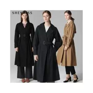 여성 슬랙스 출근룩 오피스룩 바지 코튼 벨티드 트렌치코트