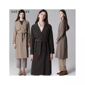 여성 밴딩 슬랙스 오피스룩 출근룩 바지 벨티드 더블 버튼 트렌치코트