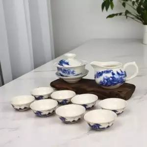 개합잔 청화백자 찻잔8개 전통찻잔 다기세트 다기잔 개완