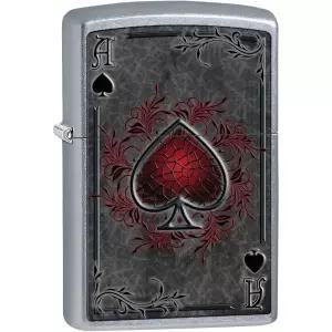 Zippo 라이터 에이스 오브 스페이드스트리트 크롬 79476