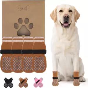 핥는 발 긁힘 방지를 위한 쿨테일 미끄럼 반려견 양말 부츠 단단한 나무 바닥용 반려동물 보호대 겨울용