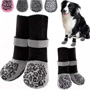 헤븐 미끄럼 방지 반려견 양말 발 보호대 최대 그립력으로 미끄러짐 뜨겁고 차가운 포장용 소형 대형