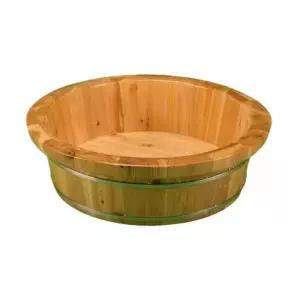 편나무 바가지 목욕 둥근 히노키 온천 목욕탕 양동이 40cm