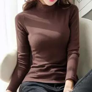 [셀러에이드]여성 기모 슬림 하프 데일리 목폴라티