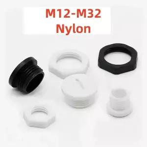 플라스틱 방수 플러그 스레드 파이프 피팅 엔드 캡 개스킷 포함 나일론 글랜드 도장 M12 M16 M18 M20 M22 M