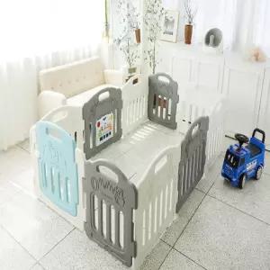 아기울타리 놀이방 안전울타리 7P 베이비룸 안전가드 아기펜스 핑크톤 그레이톤