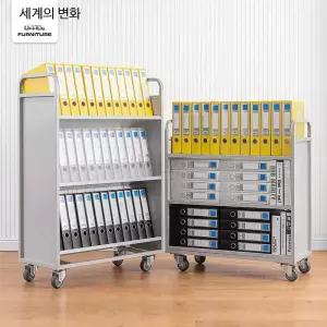 학교 도서관 실험실 이동식 북카트 저소음 2단 책수레 편리한 책장 정리 보관함