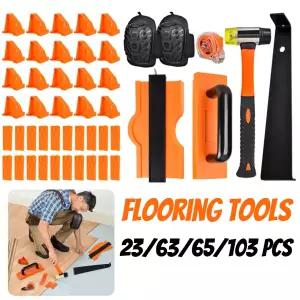 호환  라미네이트 바닥재 도구바닥재 간격 조절기 손잡이가 있는 태핑 블록 고무 망치 줄자 보호용 무릎 패