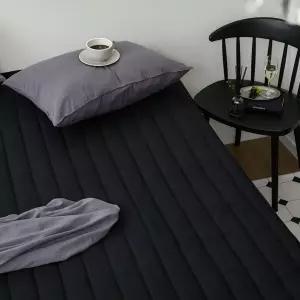 매트커버 레이 누빔 리스 슈퍼싱글 (SS) (블랙) 침대 면리스 부드러운리스 국산리스