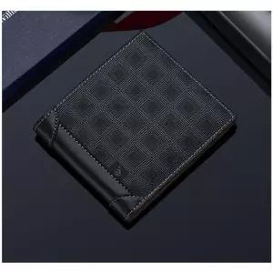 윌리엄폴로 신사용 심플 격자무늬 엠보싱 반지갑장지갑 비즈니스 지갑 PVC 로지갑 로남성