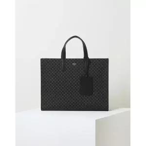 [롯데백화점]닥스 액세서리 [LOUIS BRIDGE]블랙 로고패턴 가죽 라지 토트백 DBBA3E601BK