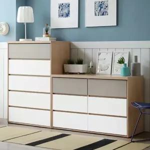 [핫트랙스]아르메 그레이 서랍장 세트(1200 3단+와이드 5단)