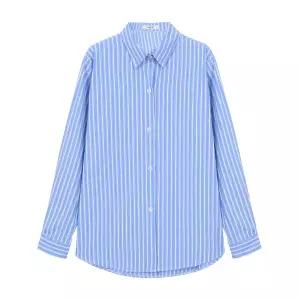 [롯데백화점]abfz 스트라이프 패턴 긴팔 롱 면 남방 APZ5ZB36G