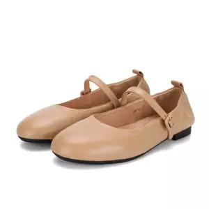 [본사운영] 바바라 양가죽 베이직 몰드 로고장식 여성메리제인플랫 1cm_BBF133