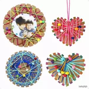 알록달록 하트 원형 스트링아트 실꿰기 만들기 키트 어린이집 초등학생 미술놀이