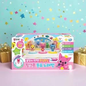 핑크퐁 동요노래방 마이크 노래부르기 춤추는 피규어 멜로디 장난감 음악놀이 건반연주 유아