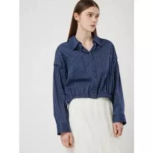 [CC콜렉트](강남점)[씨씨콜렉트] 숄더 버튼 스트라이프 크롭 셔츠 (C253MSC011)