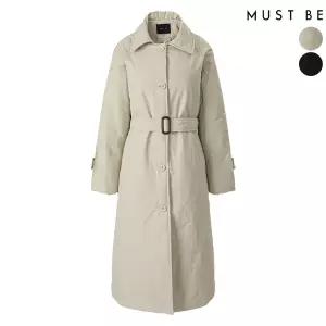 여성 벨티드 트렌치 패딩 점퍼