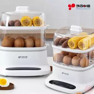 키친아트 에코 스티머 2단 전기찜기 자동보온 예약기능 만두 고구마 옥수수 계란 스팀 찜기