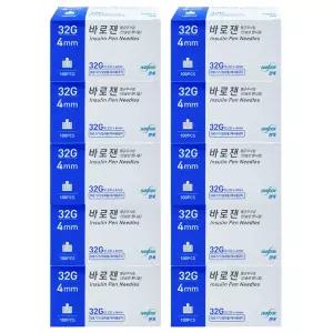 한독 바로잰 인슐린 펜니들 멸균 주사침 32G X 4mm 1박스(100개입) 일회용 당뇨 주사바늘 10개