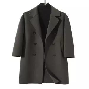 남자 트렌치 긴팔 오버핏 울 아우터 더블코트