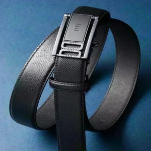 닥스 ACC 선물포장쇼핑백동봉 블랙 트윌 엠보 남성 소가죽 자동벨트 DBBE5F834