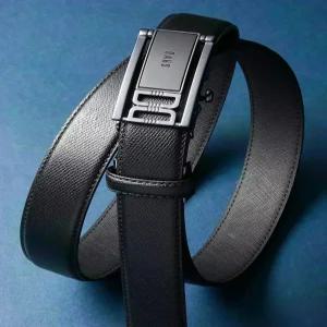 닥스 ACC 선물포장DD Symbol 블랙 트윌 엠보 남성 소가죽 자동벨트 DBBE6E834