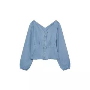 (국내매장정품) 게스 GUESS 여성 브이넥 긴팔 셔츠 YN2D6255 235278