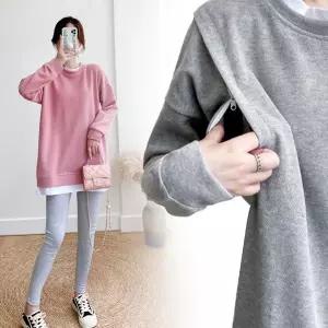 루즈핏 임산부 수유복 레이어드 여성 수유복 빅사이즈 원피스 데일리 외출
