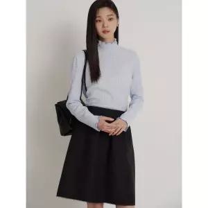 빈폴레이디스 우븐 깅엄체크 러플 탑 - 스카이 블루 1113179